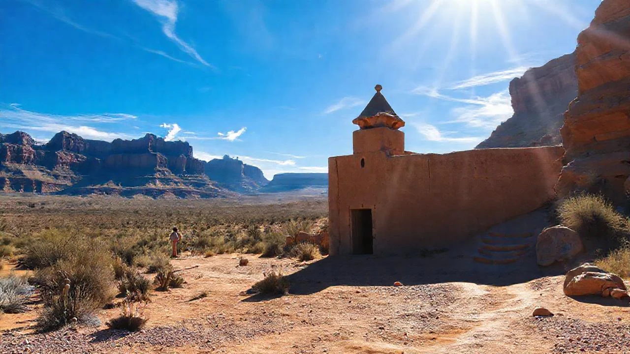 Un sol árido ilumina un edificio antiguo