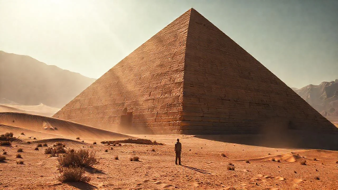 El sol ilumina una pirámide ancestral