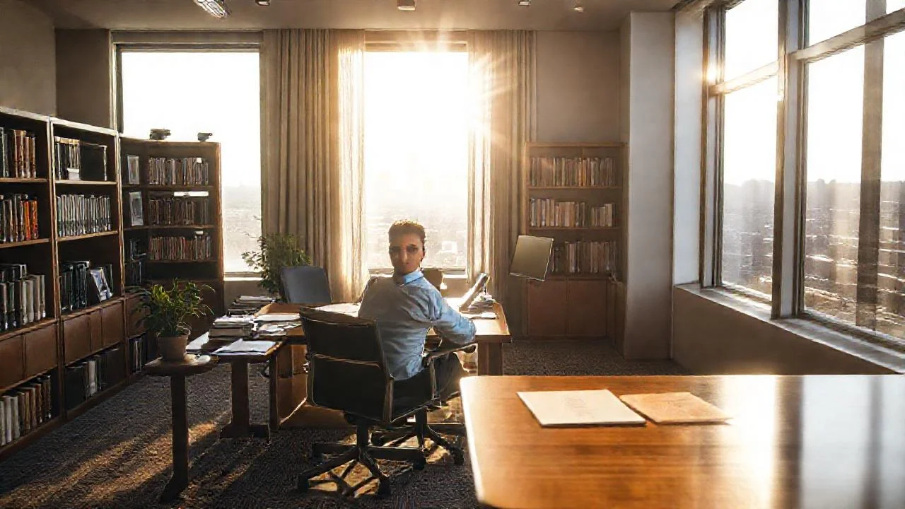 Luz natural ilumina un espacio de trabajo