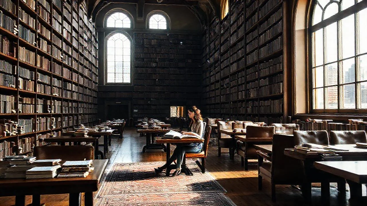 Estudio académico, luz y quietud