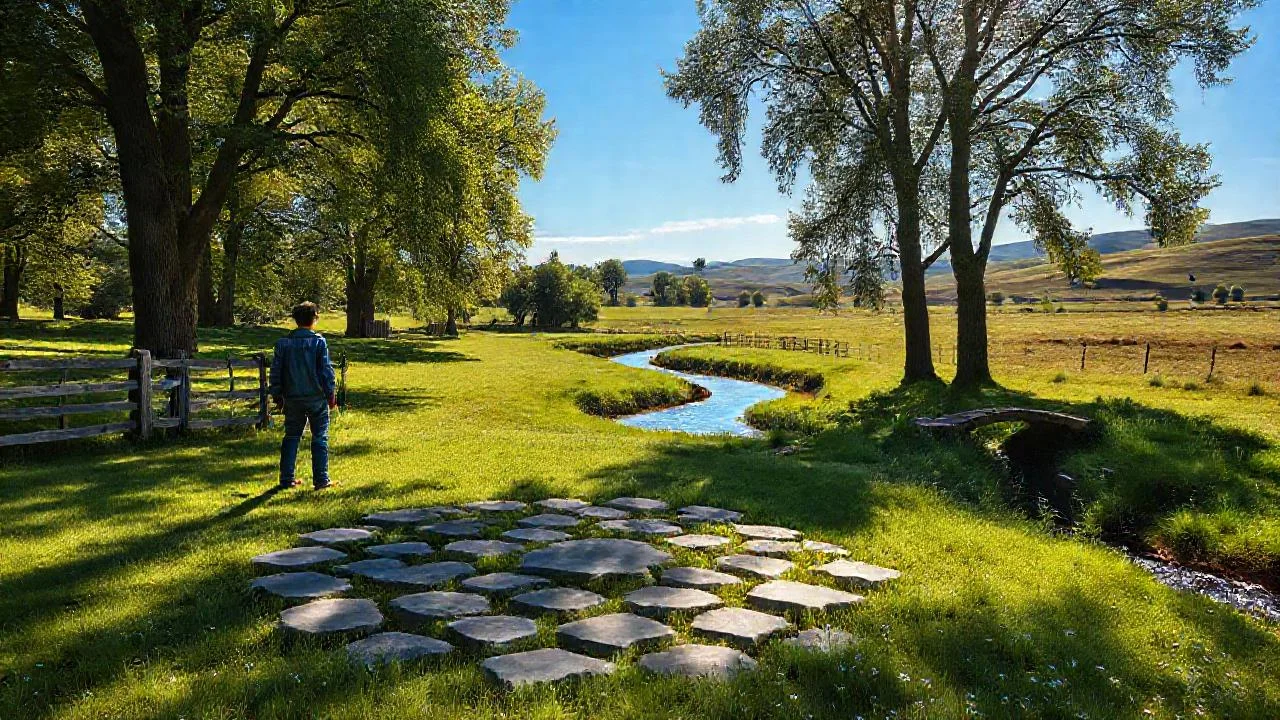 Un paisaje sereno, de piedras y cielo