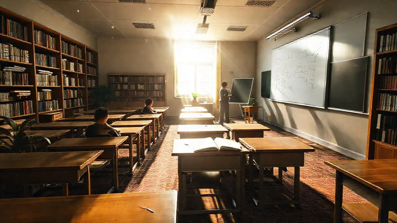 Un aula tranquila de aprendizaje