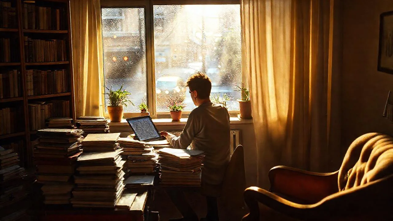 Estudio tranquilo, luz y concentración