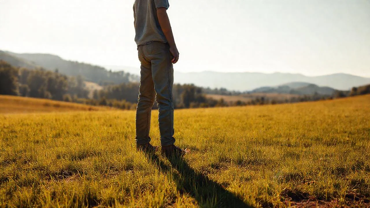 Un solitario figura en paz natural