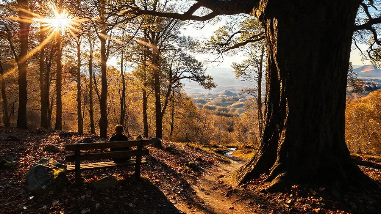 Bosque sereno, luz y misterio