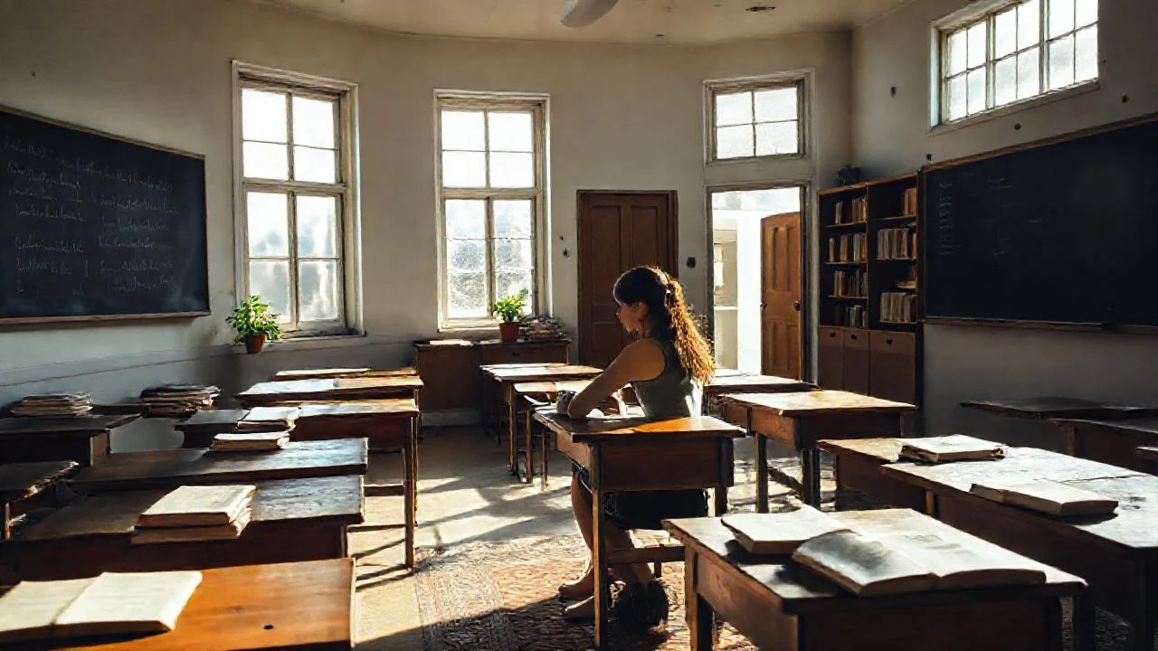 Un aula antigua, silenciosa y familiar