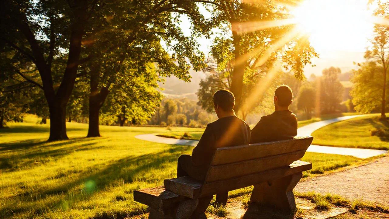 Sol pacífico en un parque sereno