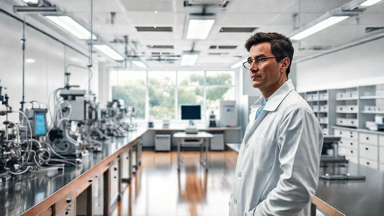 Laboratorio científico, ambiente detallado y sereno