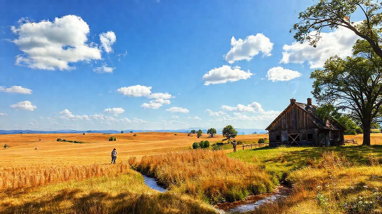 Un paisaje rural, sereno y dorado