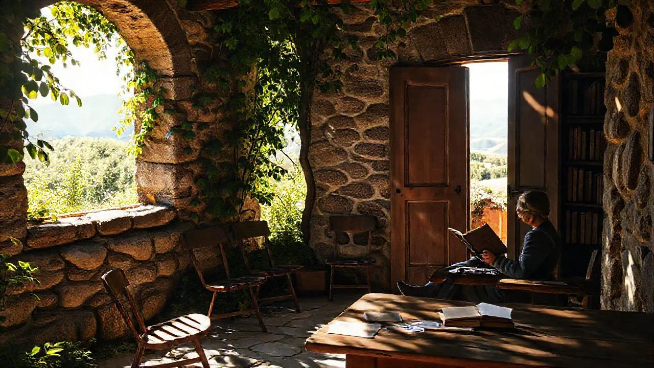 Biblioteca al aire libre, luz y calma