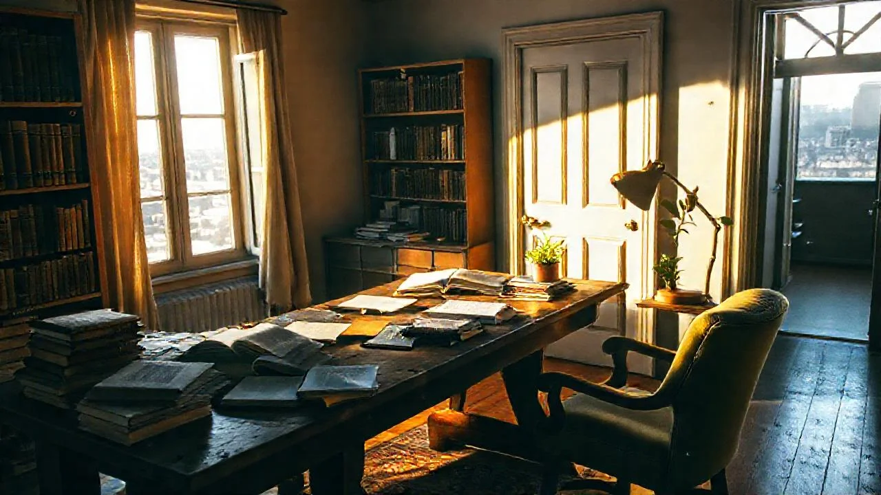 Estudio cálido, luz y concentración