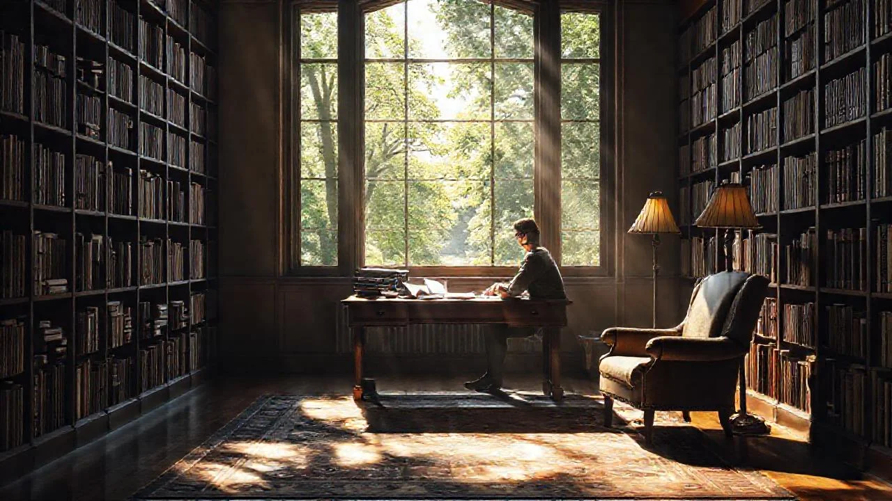 Luz y libros crean quietud