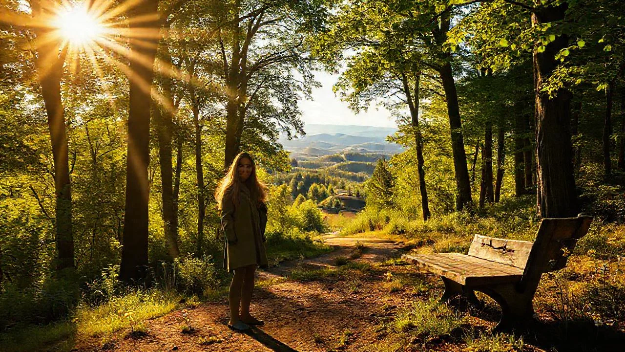Tranquilidad en la luz del bosque