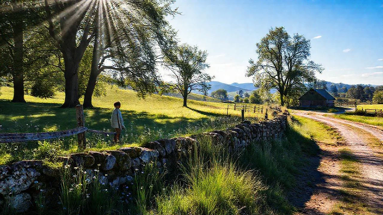 Un paisaje rural tranquilo y sereno