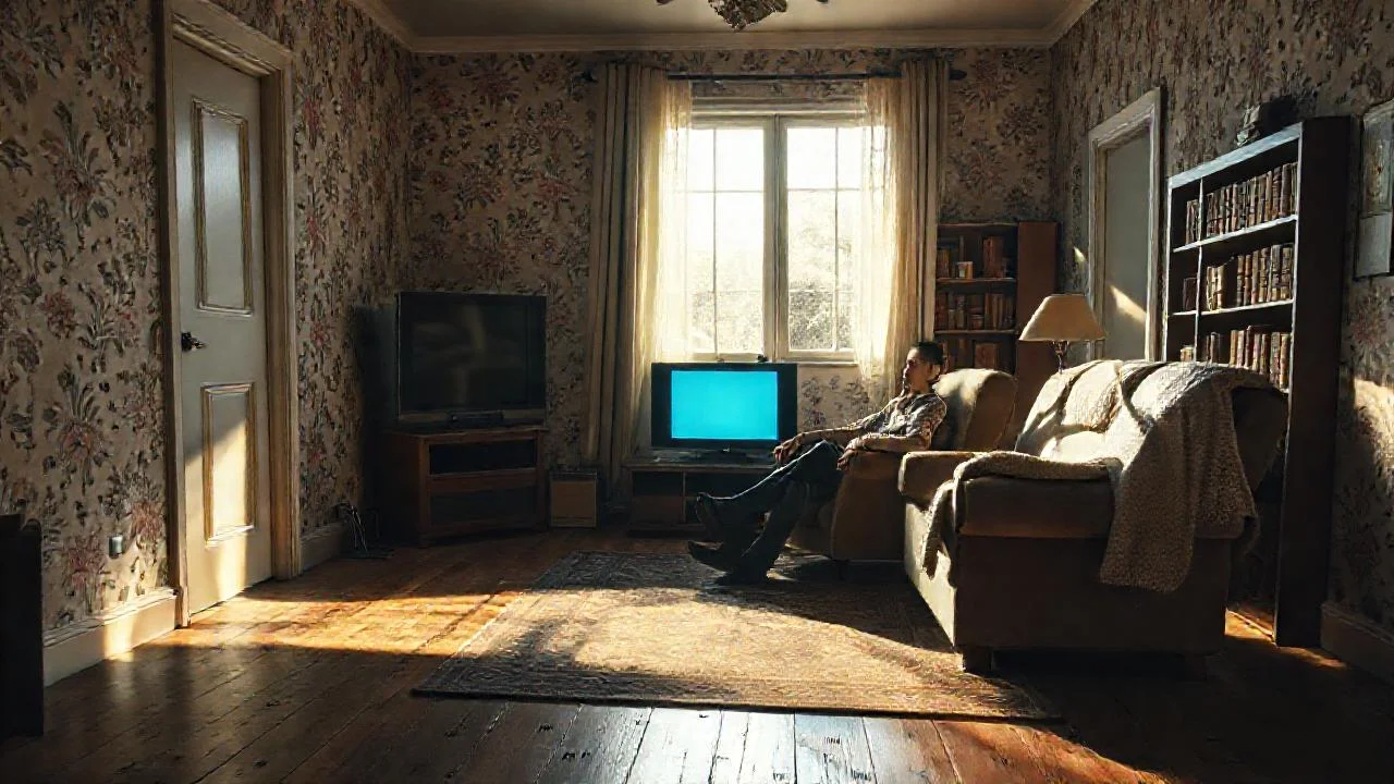 Un hombre tranquilo en un salón