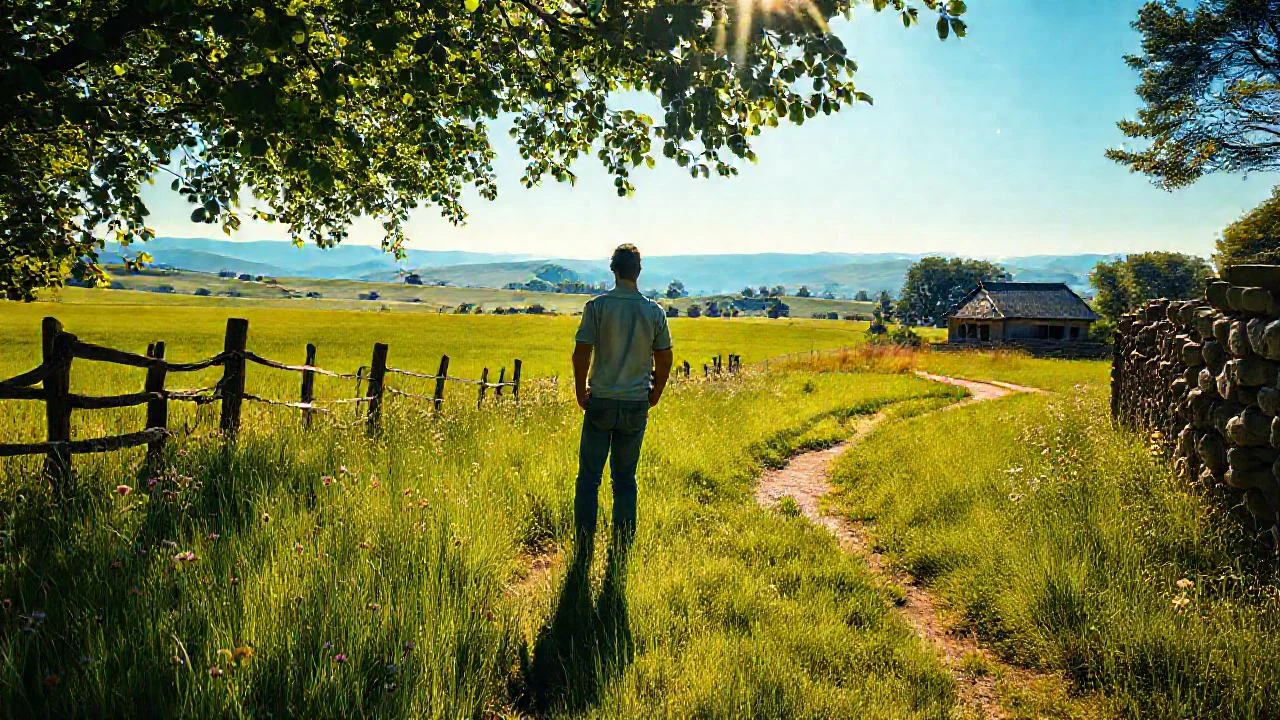 Un paisaje sereno y soleado