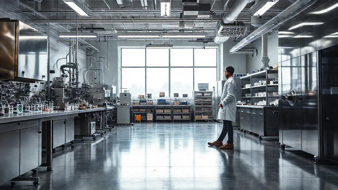 Laboratorio científico ordenado y lleno de detalles