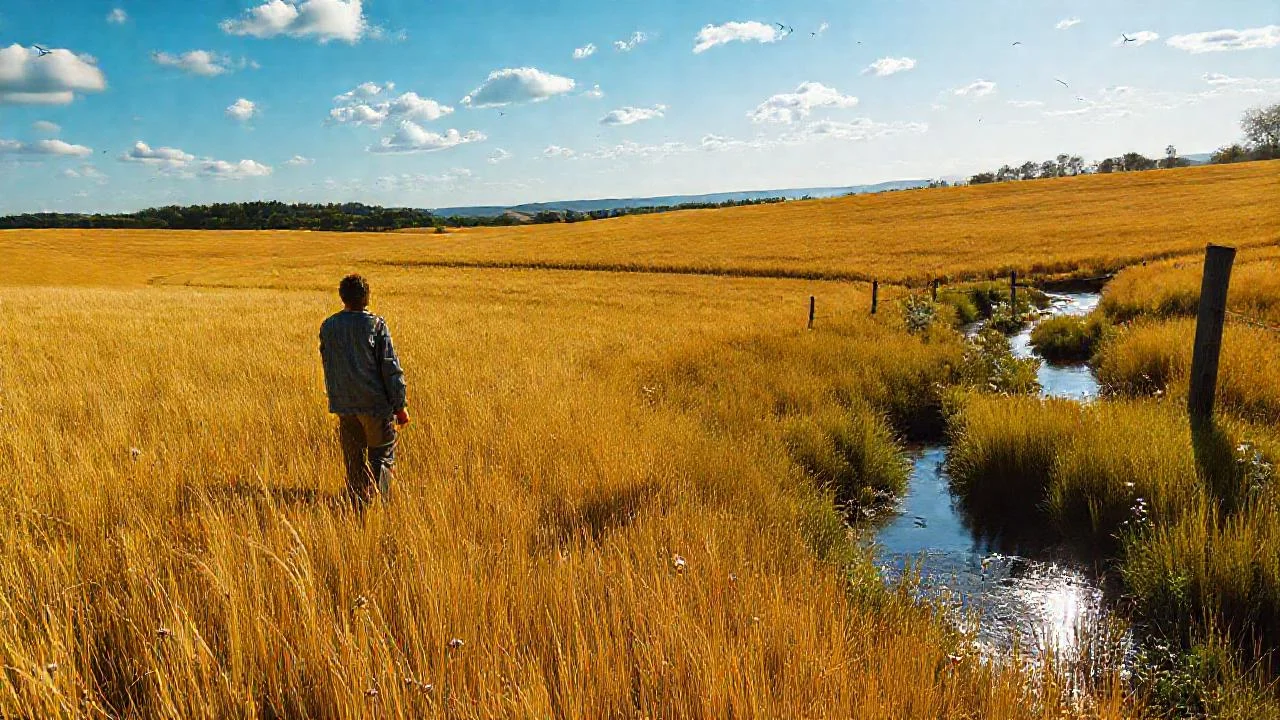 Campo dorado, sereno y vasto