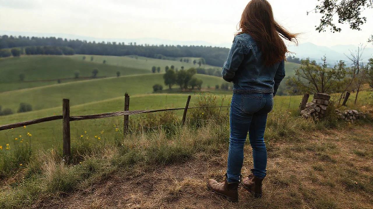 Tranquila escena rural, luz suave