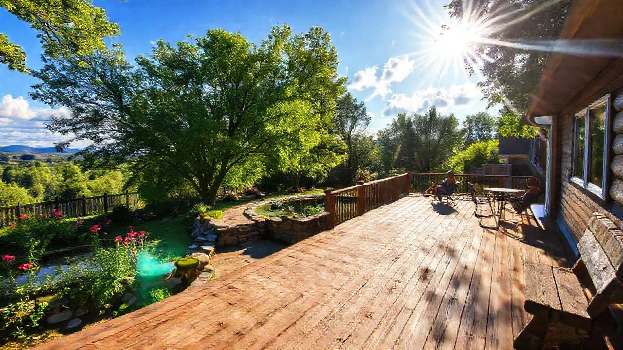 Un deck tranquilo se une a la naturaleza