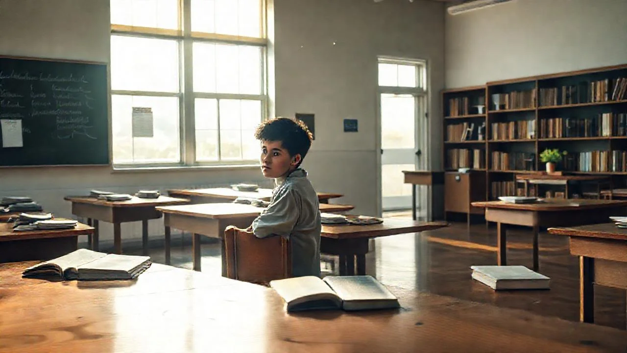 Un aula silenciosa y luminosa