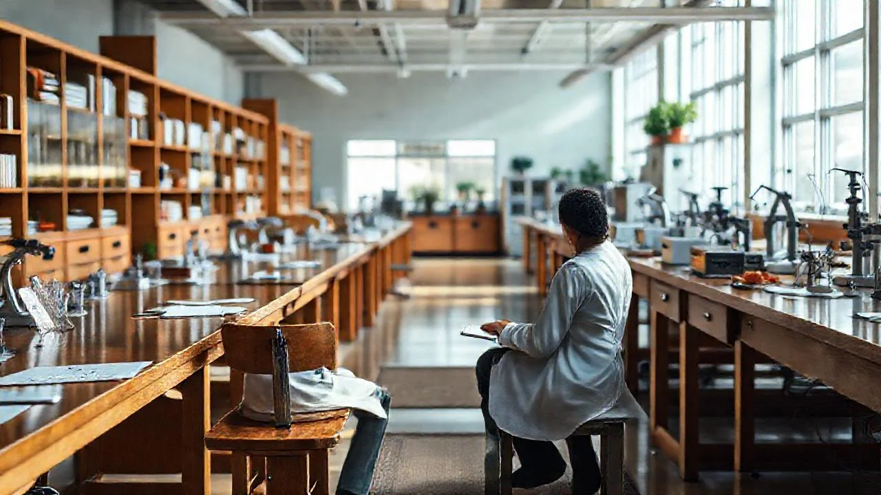 Laboratorio tranquilo, estudio concentrado y silencioso
