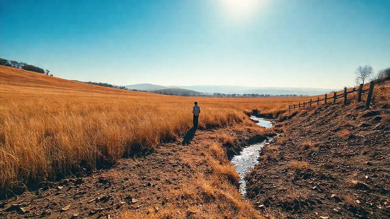 Un campo abierto bañado en luz