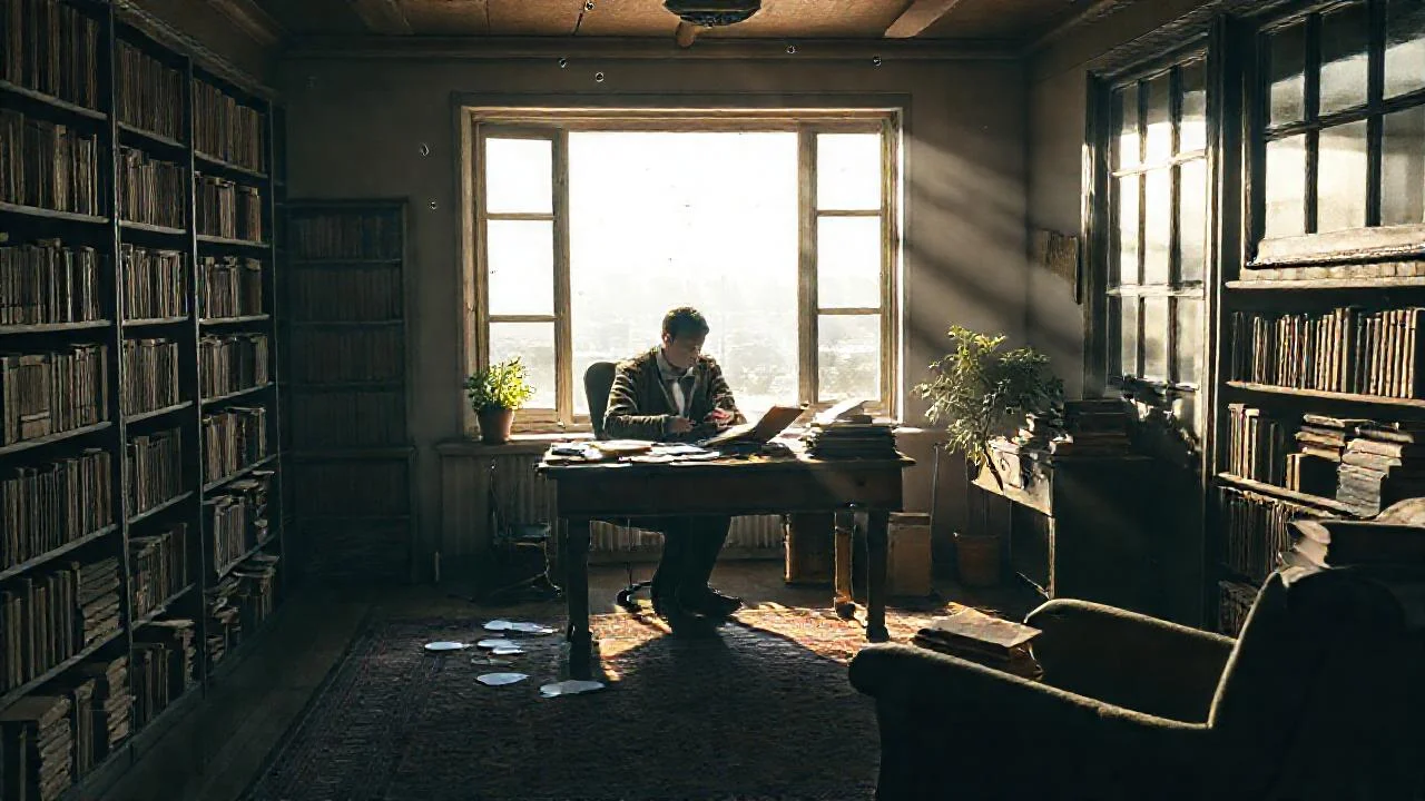 Un hombre lee en un espacio sereno