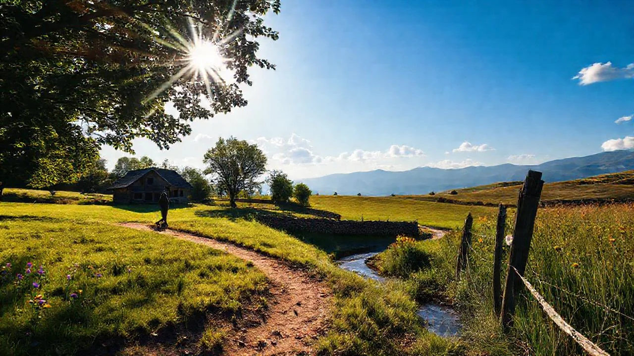 Tranquilidad rural se extiende en la tarde