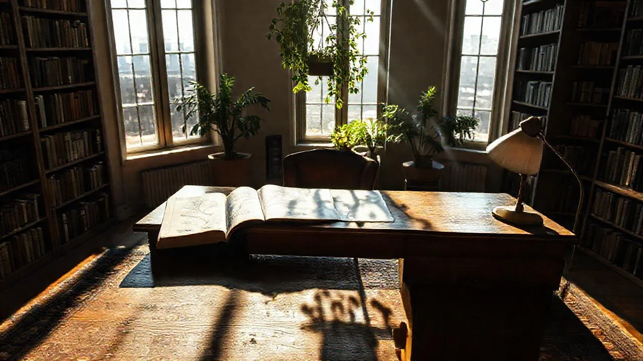 Un estudio tranquilo y luminoso