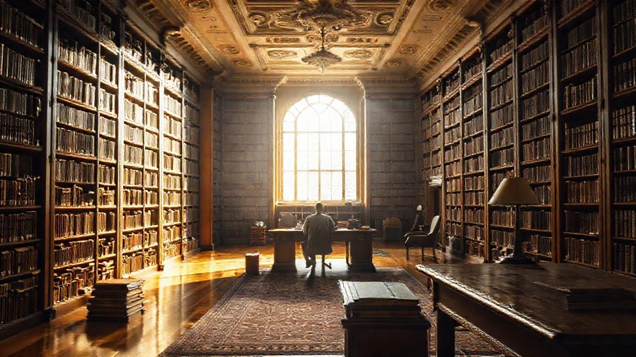 Una biblioteca tranquila y acogedora