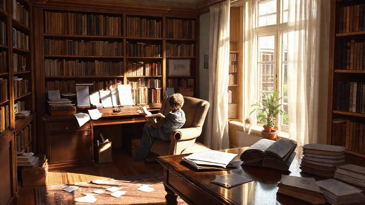 Un estudio tranquilo, iluminado y sereno