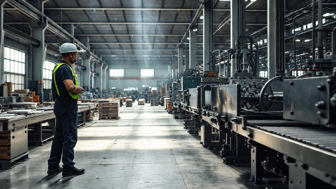 Gran fábrica, movimiento industrial constante