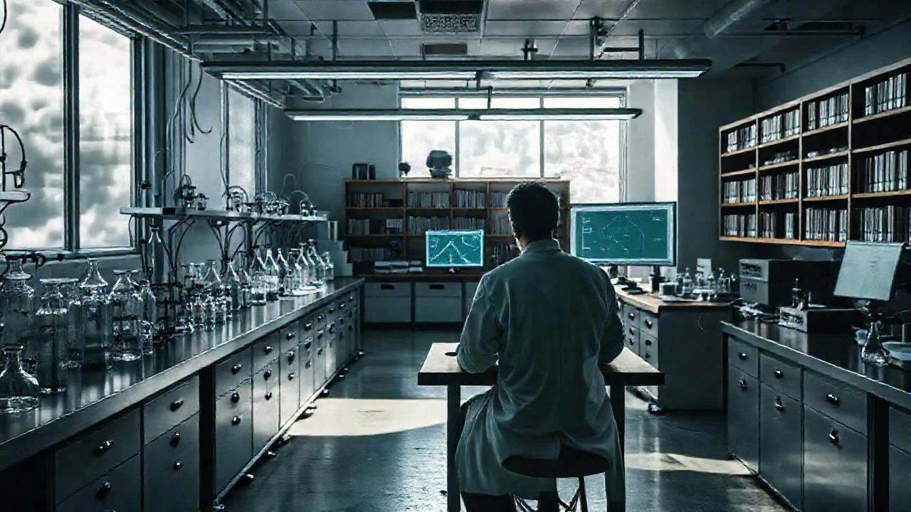 Laboratorio científico: silencio y concentración
