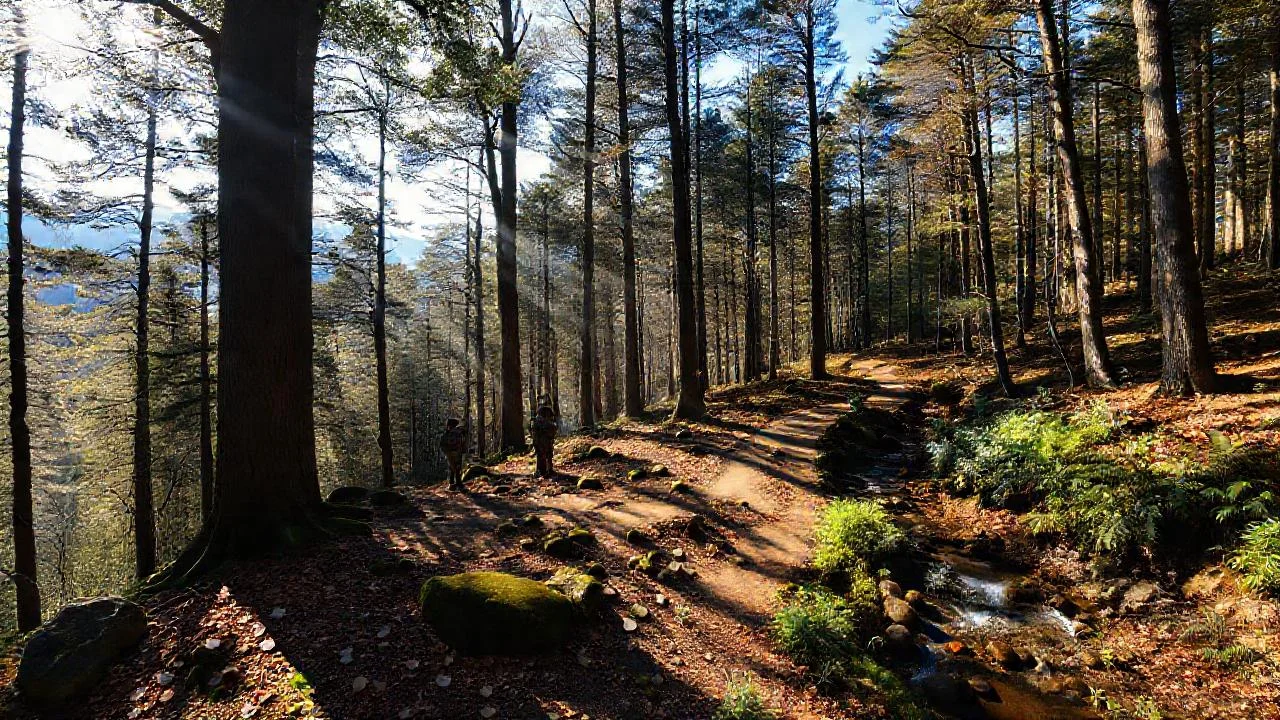 Bosque sereno y vasto, en calma