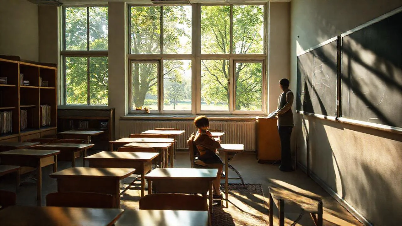 Un aula tranquila, iluminada y serena