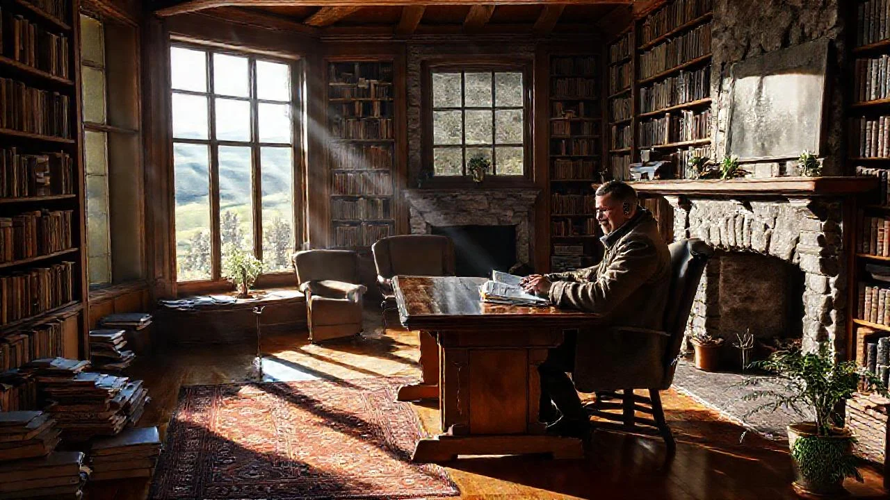 Estudio tranquilo, luz y lectura