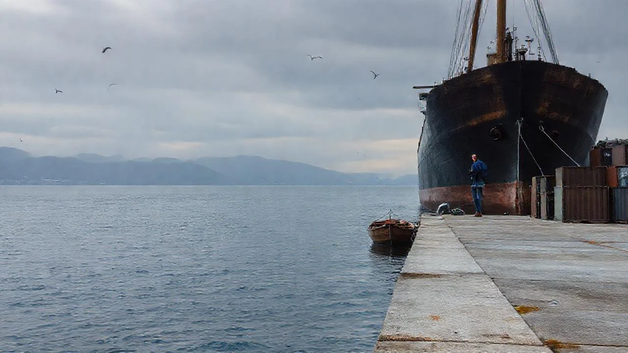 Un barco anclado en el puerto