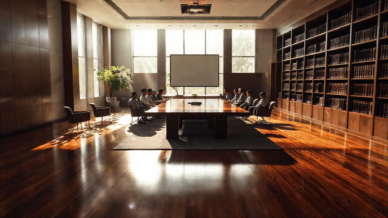 Sala elegante, profesional y luminosa