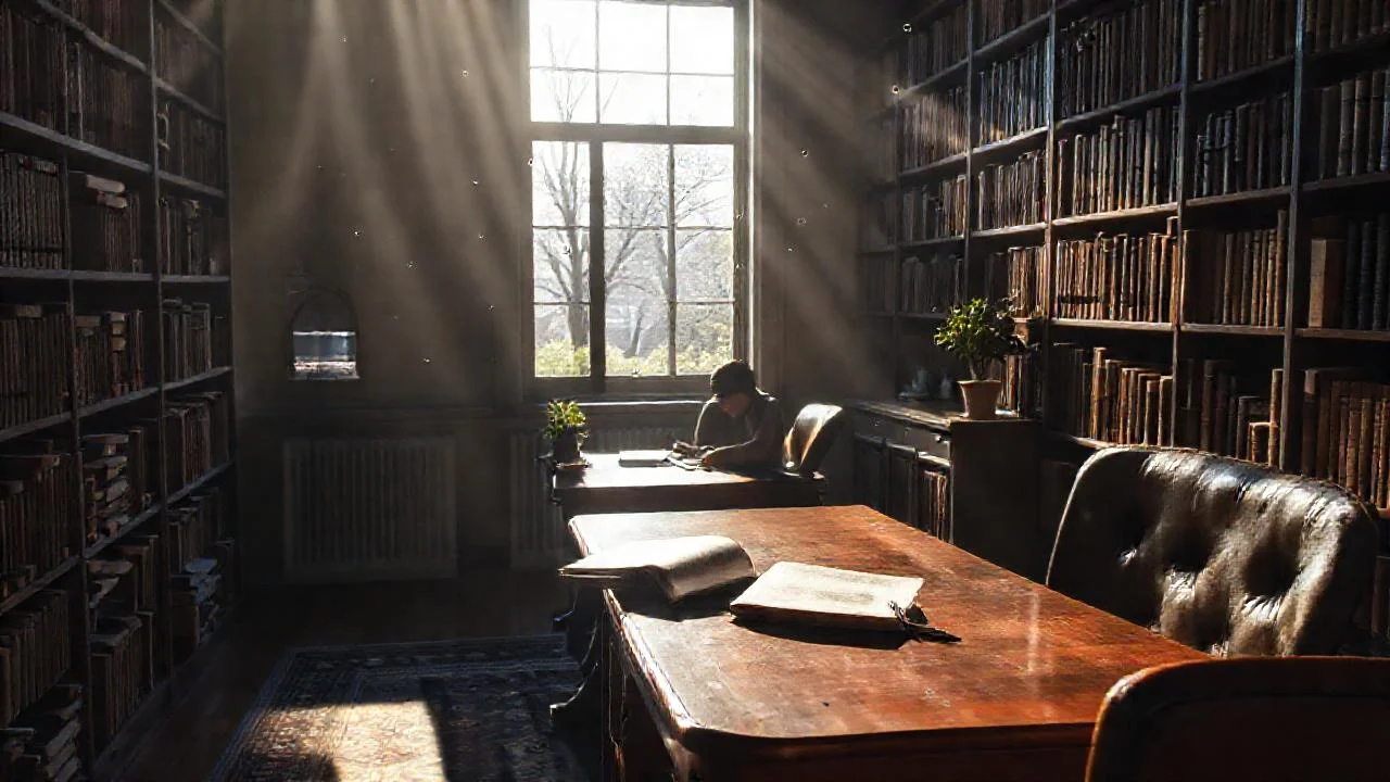 Luz y estudio en un espacio tranquilo