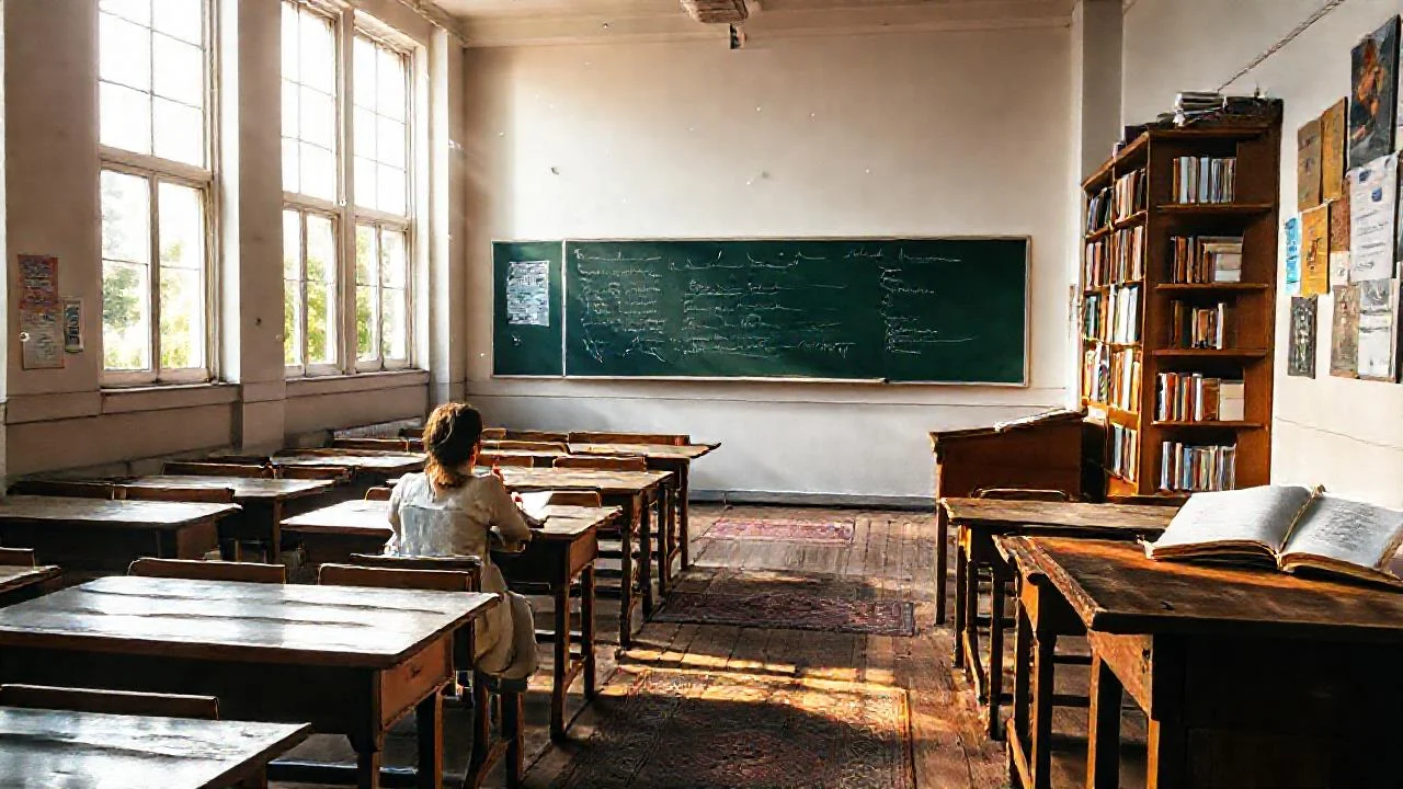 Un aula ordenada, llena de luz