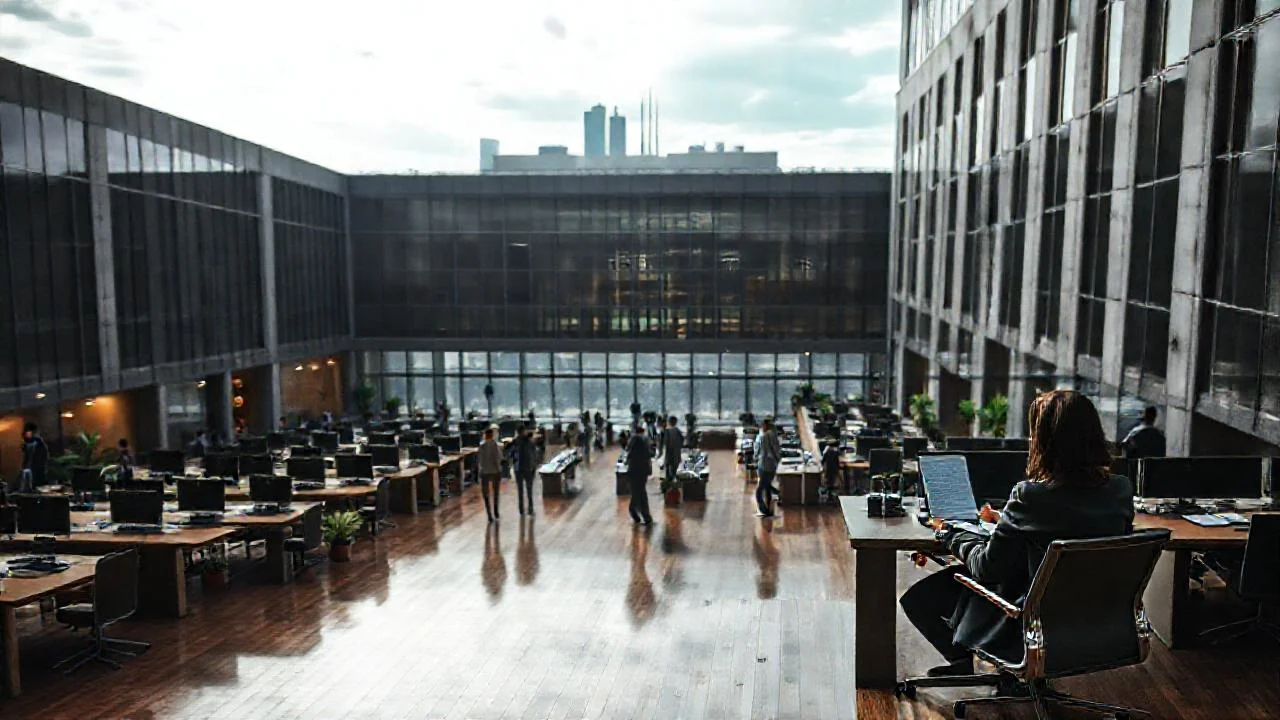 Oficina moderna, atmósfera profesional y tranquila