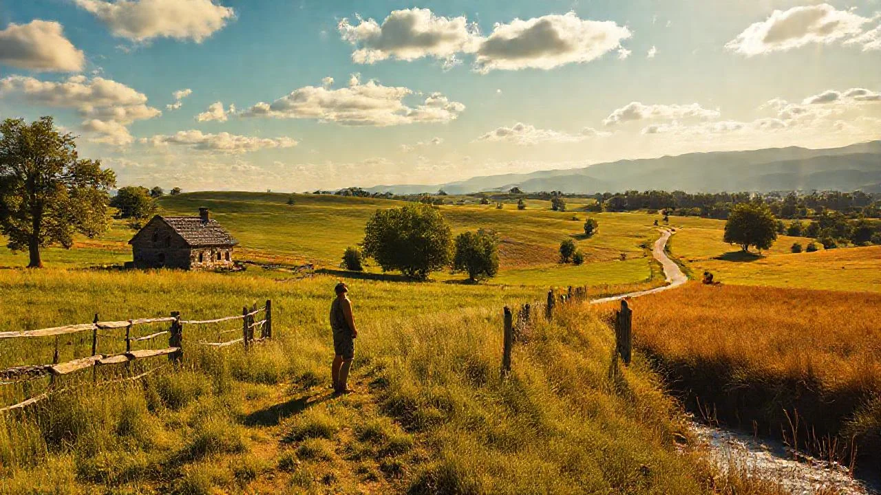 Un paisaje rural tranquilo y sereno