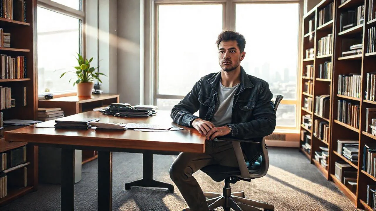 Estudio tranquilo, luz y concentración
