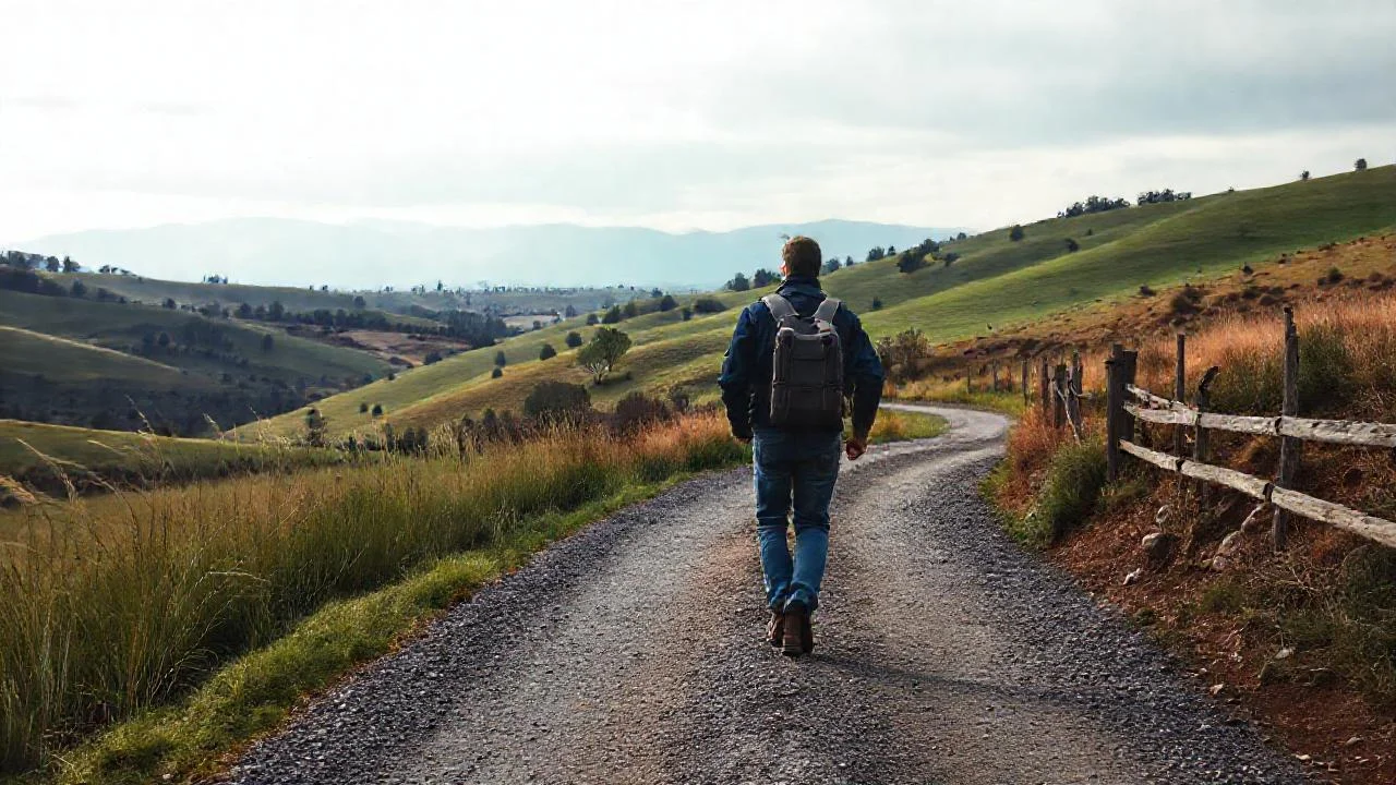 Un caminante solitario recorre la tierra