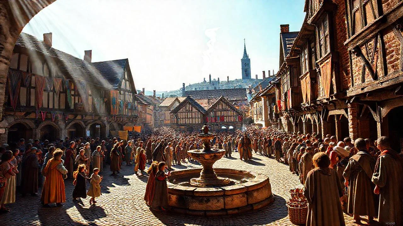 Un pueblo medieval vibra con vida