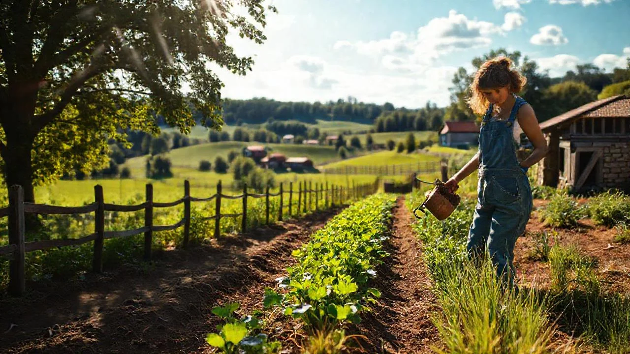 Campo tranquilo, luz y vegetación