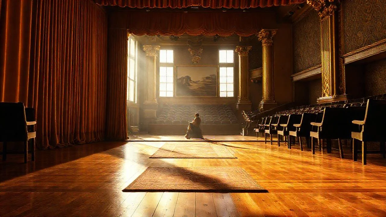 Un escenario teatral clásico y silencioso