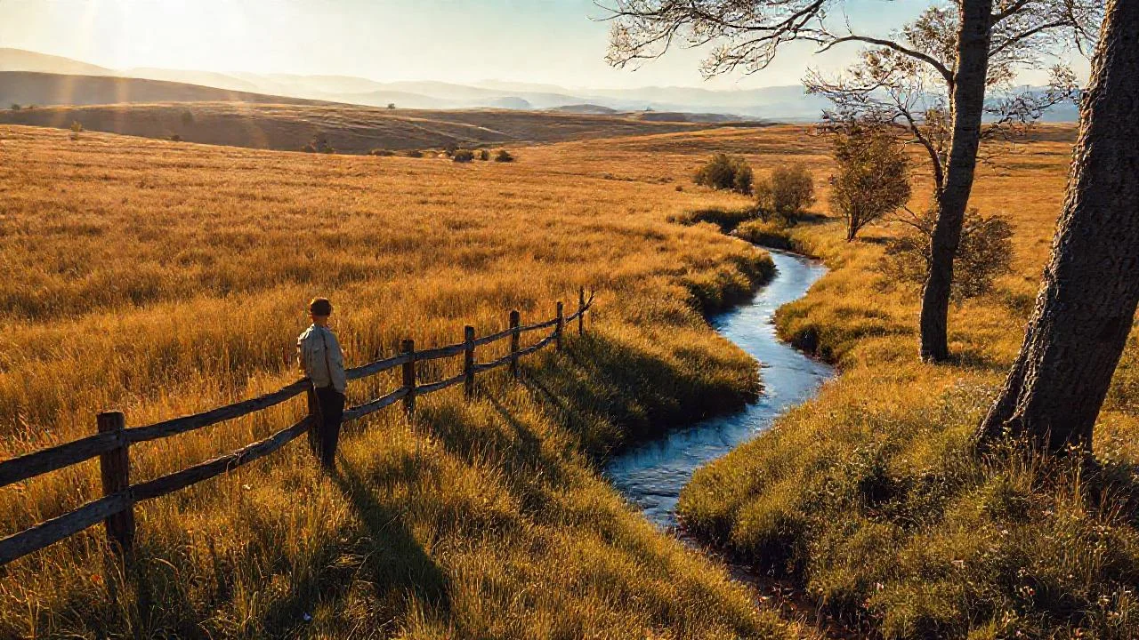 Un paisaje sereno y solitario se extiende