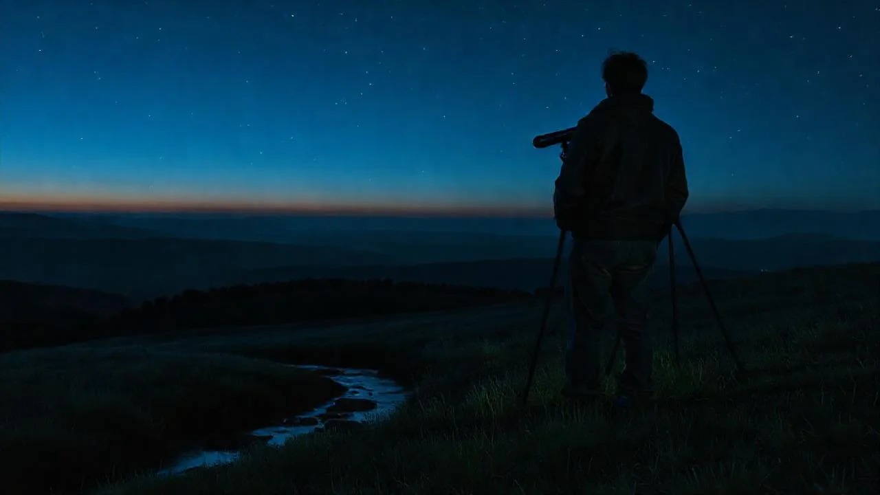 Noche estrellada, figura y quietud